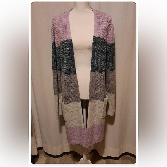 APT. 9 Long Cardigan Duster Pockets Knit - Picture 1 of 8